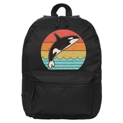 Vintage Retro Leaping Ocra Killer Whale 16 in Basic Backpack
