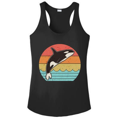 Vintage Retro Leaping Ocra Killer Whale Ladies PosiCharge Competitor Racerback Tank