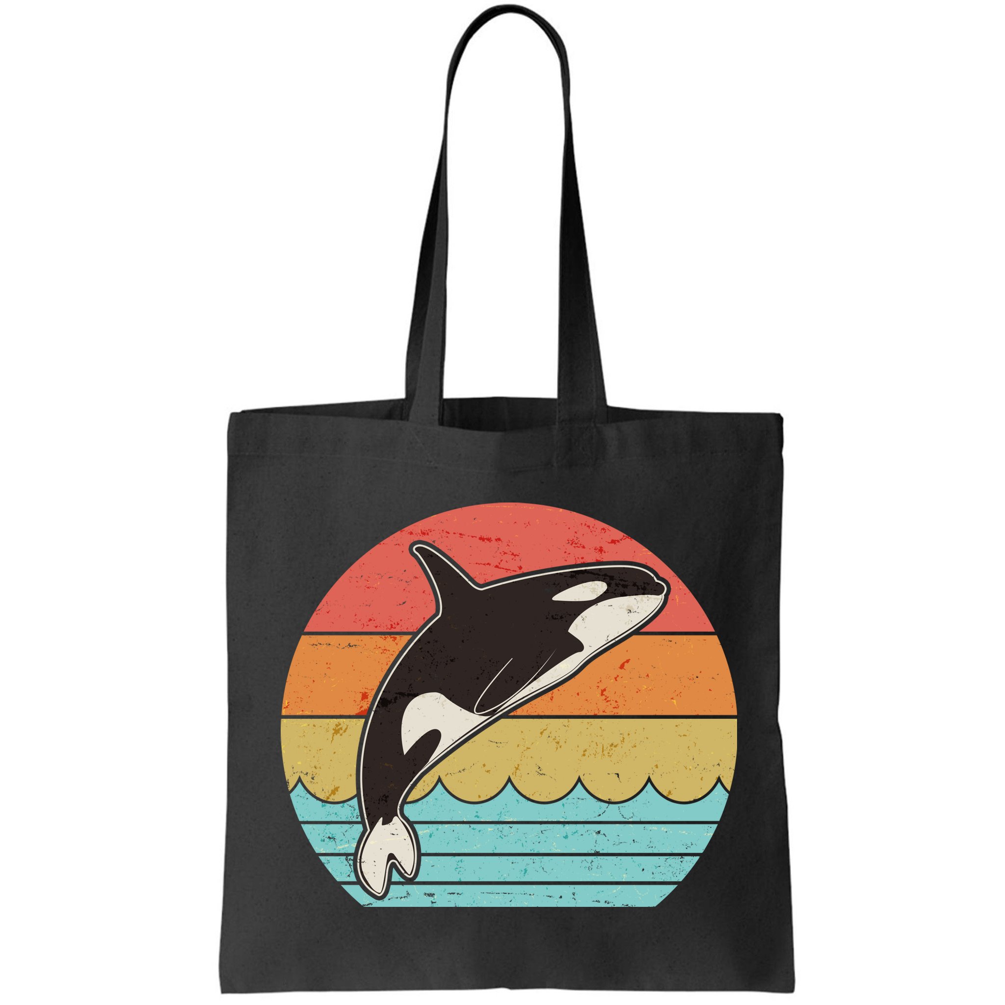 Vintage Retro Leaping Ocra Killer Whale Bag