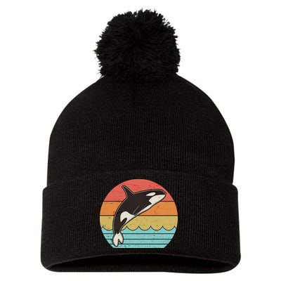Vintage Retro Leaping Ocra Killer Whale Pom Pom 12in Knit Beanie