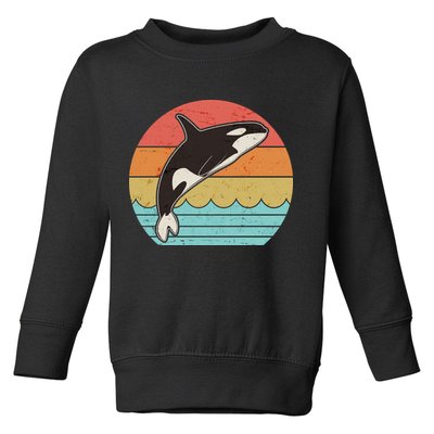 Vintage Retro Leaping Ocra Killer Whale Toddler Sweatshirt