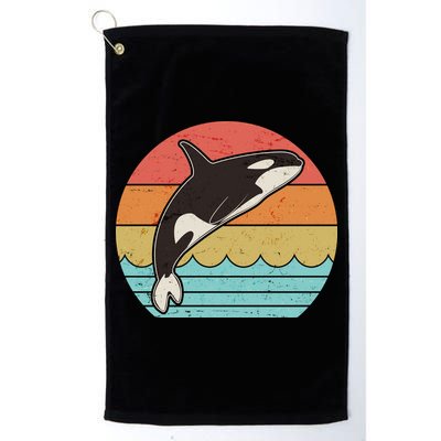 Vintage Retro Leaping Ocra Killer Whale Golf Towel