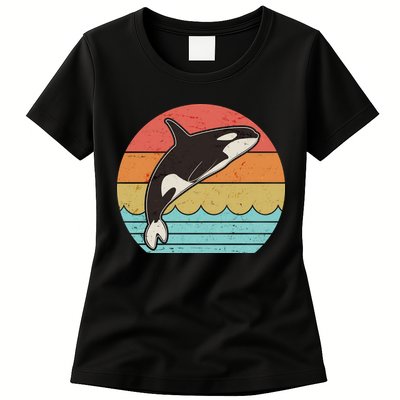 Vintage Retro Leaping Ocra Killer Whale Womens T-Shirt
