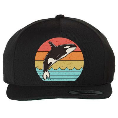 Vintage Retro Leaping Ocra Killer Whale Wool Snapback Cap