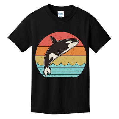 Vintage Retro Leaping Ocra Killer Whale Kids T-Shirt