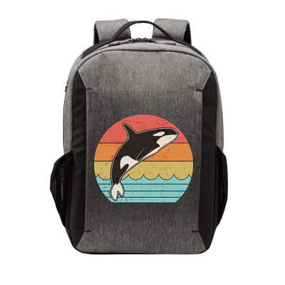 Vintage Retro Leaping Ocra Killer Whale Vector Backpack