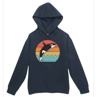 Vintage Retro Leaping Ocra Killer Whale Urban Pullover Hoodie