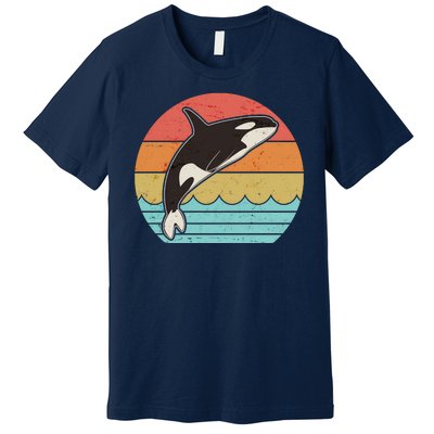 Vintage Retro Leaping Ocra Killer Whale Premium T-Shirt