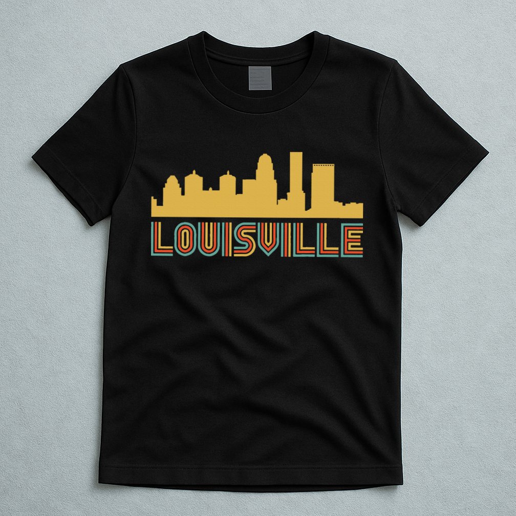 Vintage Retro Louisville Kentucky Skyline T-Shirt