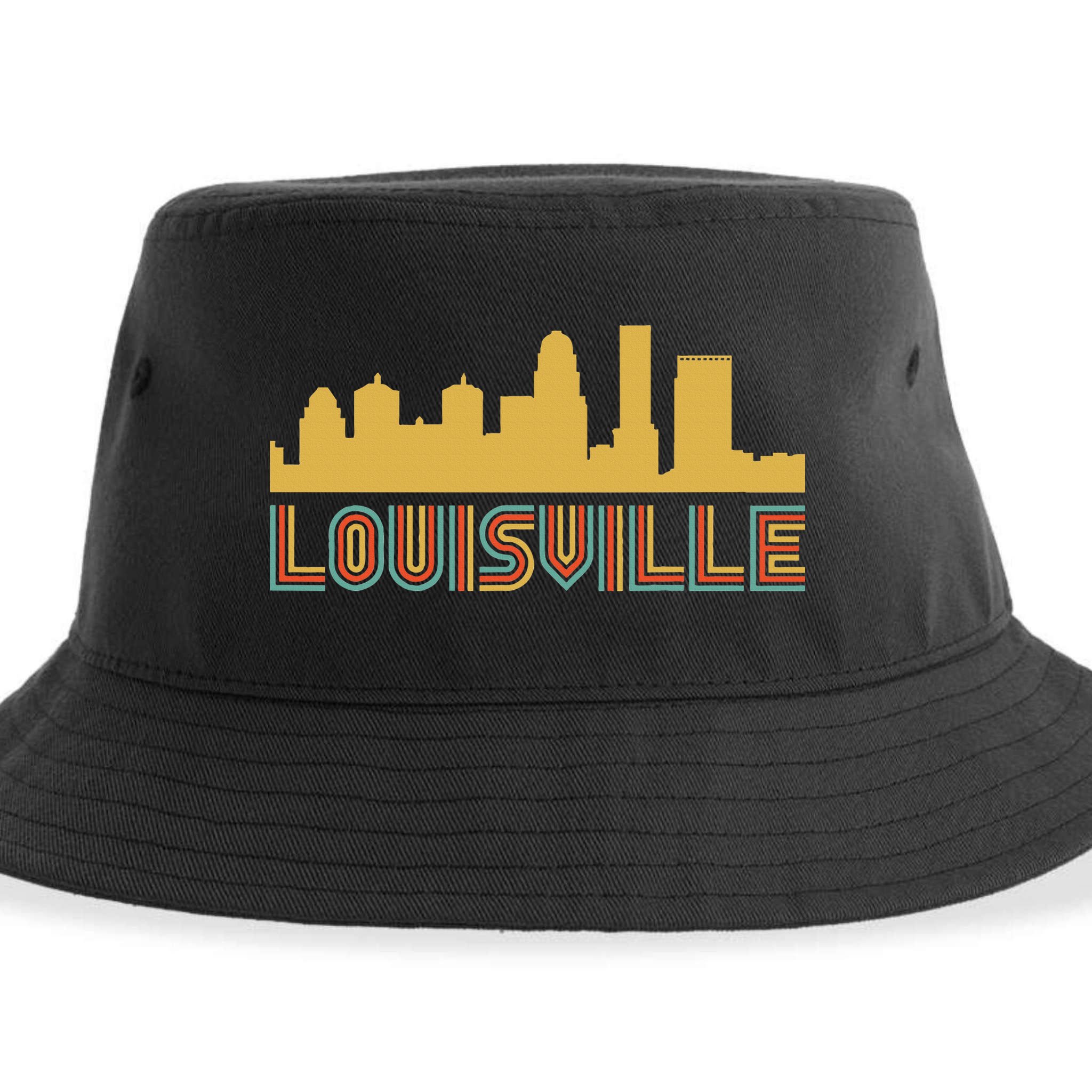 Vintage Retro Louisville Kentucky Skyline Sustainable Bucket Hat