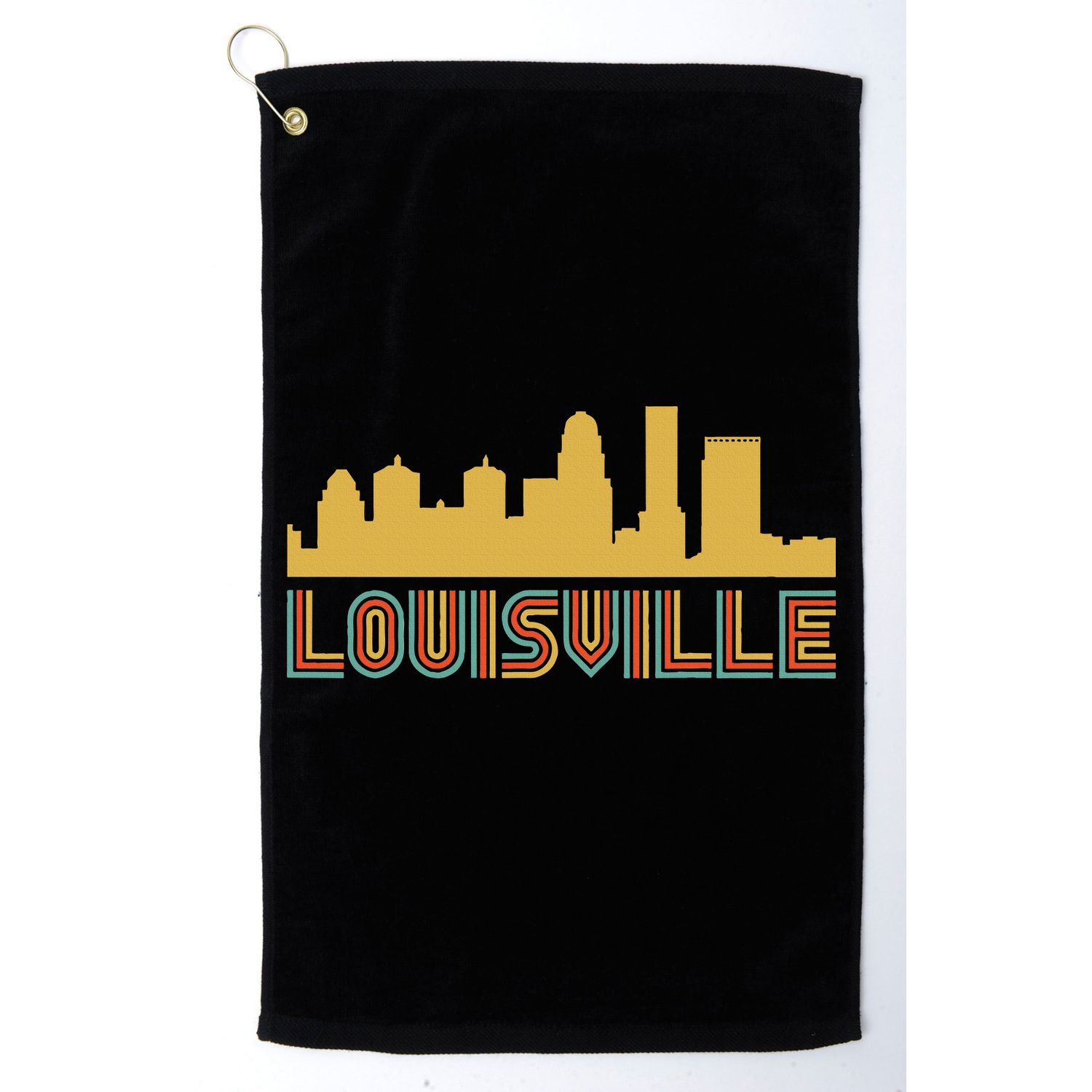 Vintage Retro Louisville Kentucky Skyline Golf Towel