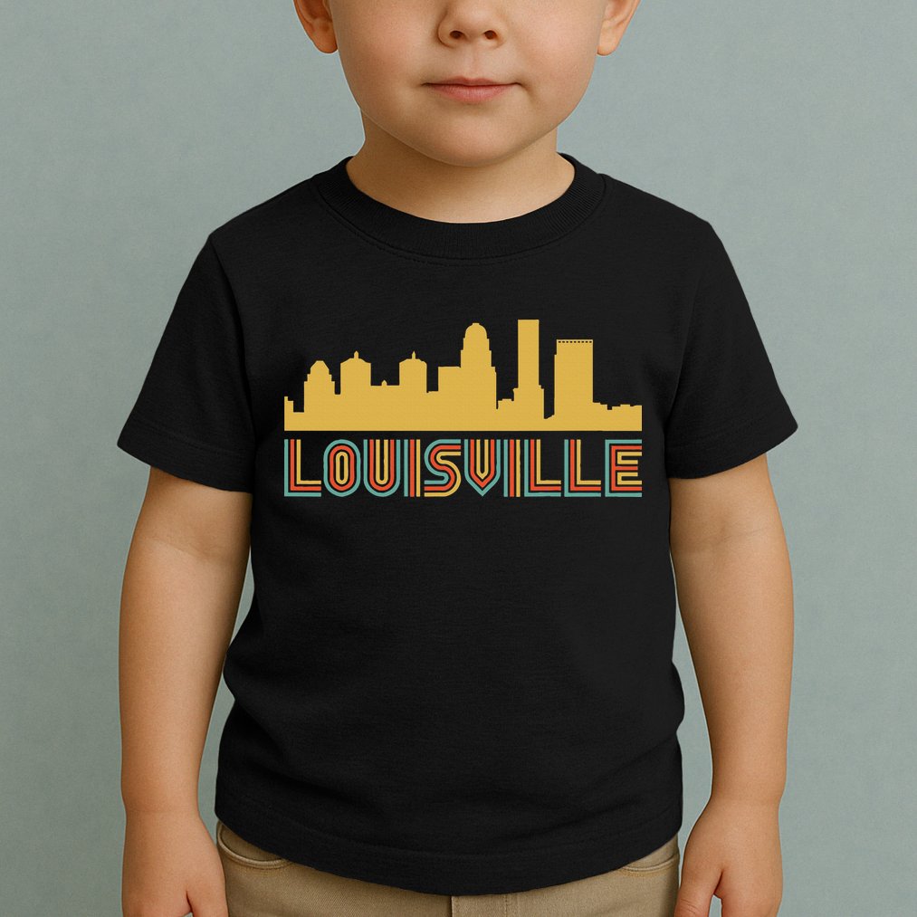 Vintage Retro Louisville Kentucky Skyline Toddler T-Shirt