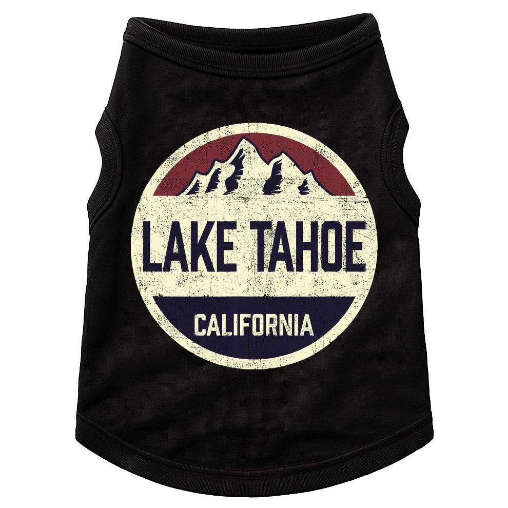 Vintage Retro Lake Tahoe California Mountain Circle Sports Doggie Tank