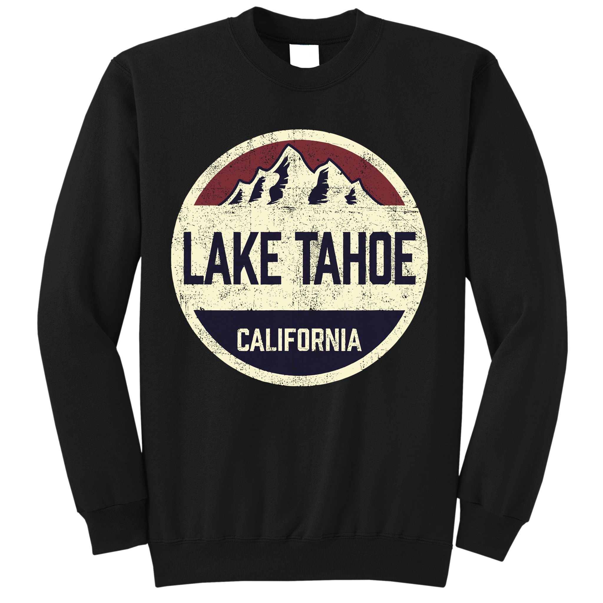 Vintage Retro Lake Tahoe California Mountain Circle Sports Sweatshirt