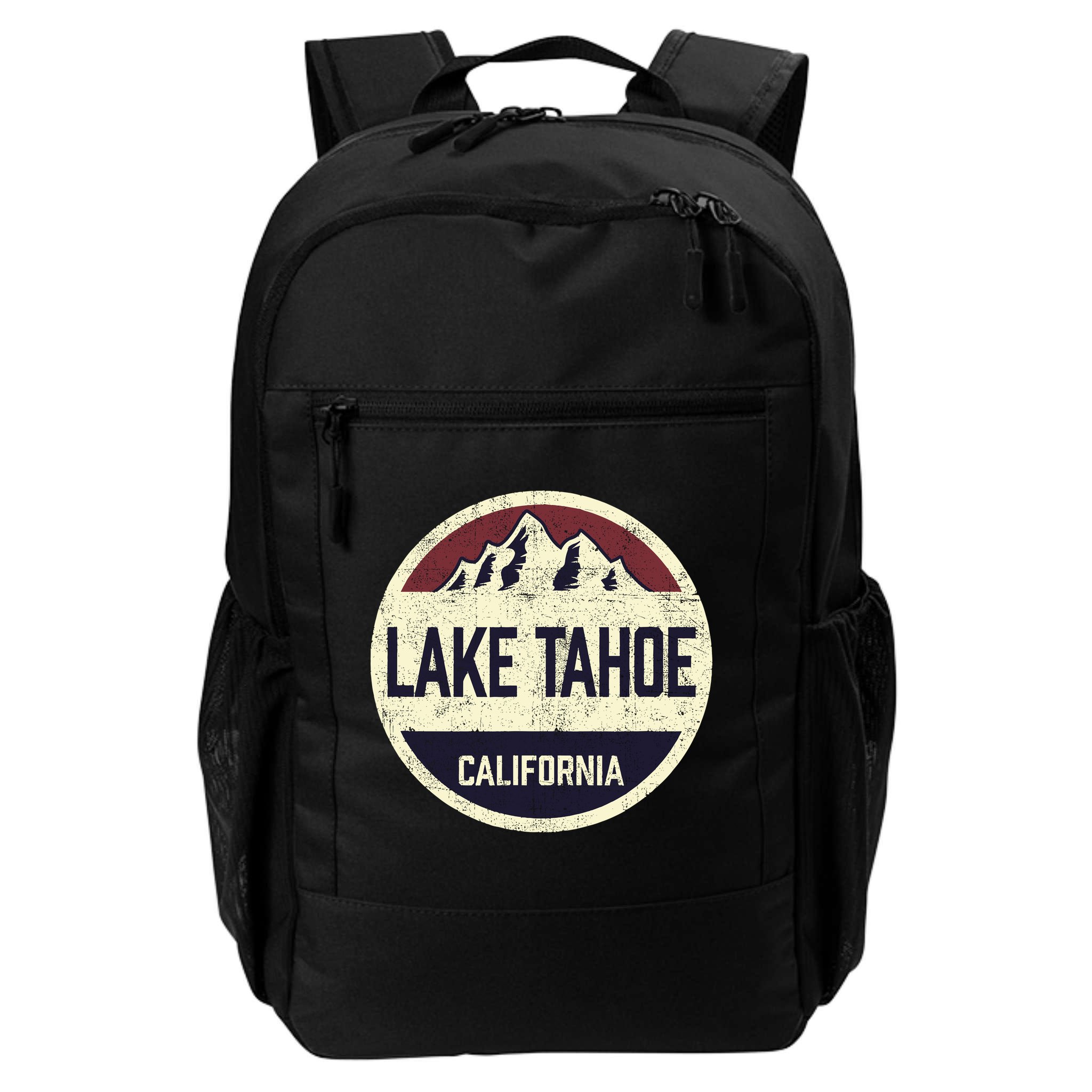 Vintage Retro Lake Tahoe California Mountain Circle Sports Backpack
