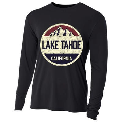 Vintage Retro Lake Tahoe California Mountain Circle Sports Cooling Performance Long Sleeve Crew