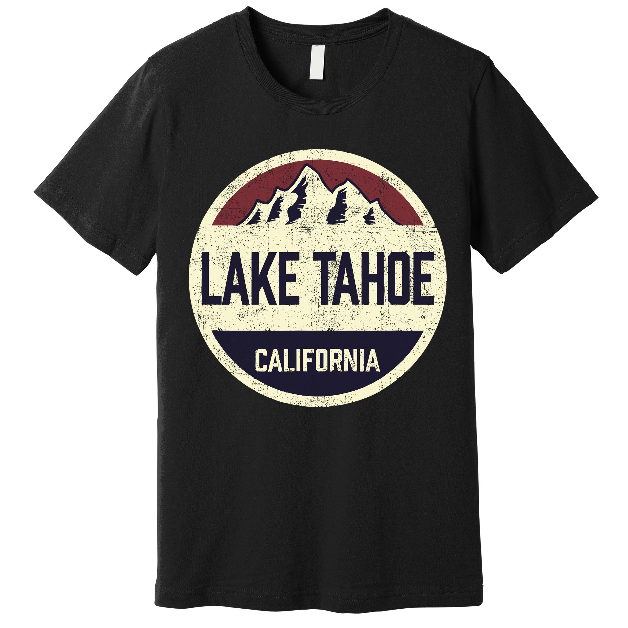 Vintage Retro Lake Tahoe California Mountain Circle Sports Premium T-Shirt