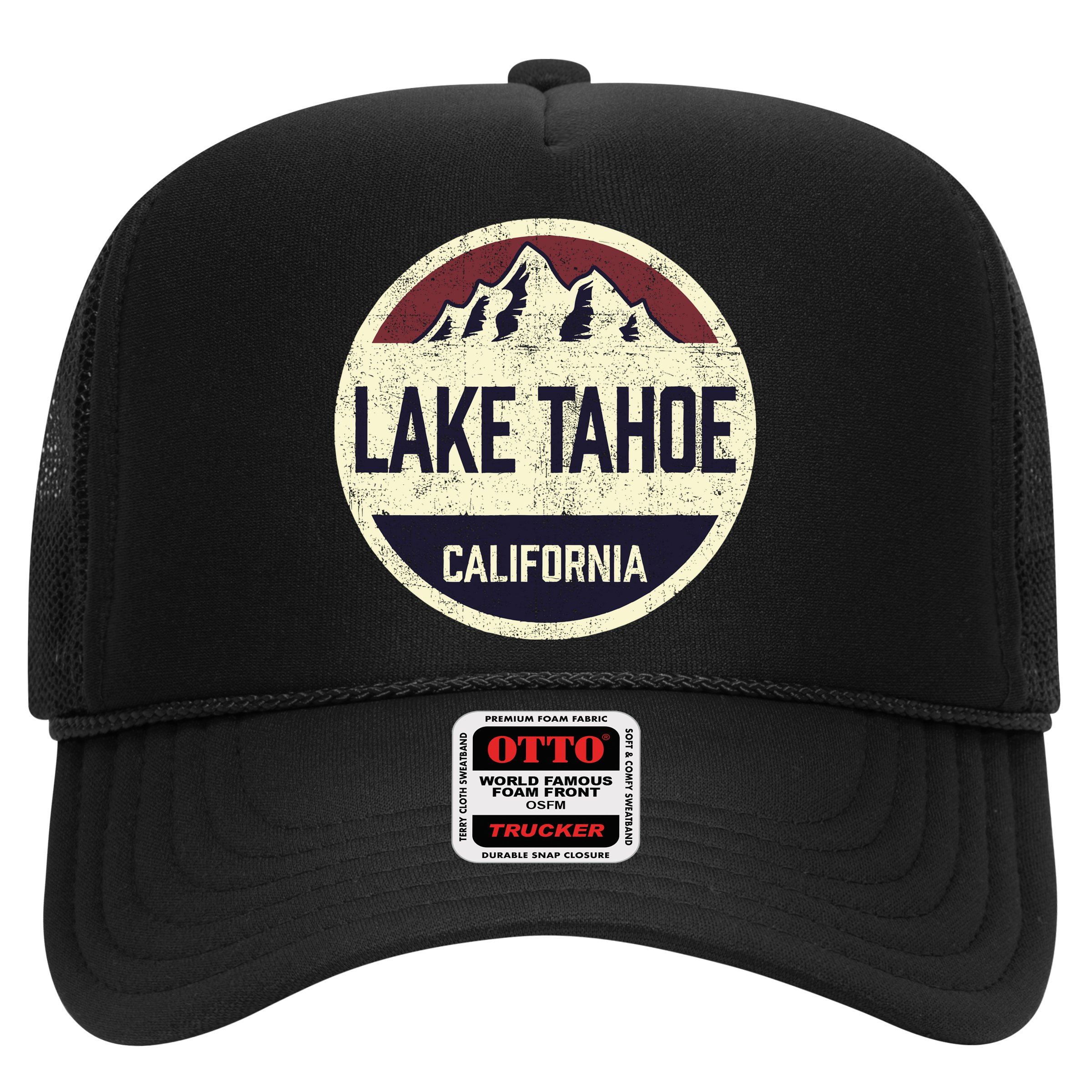 Vintage Retro Lake Tahoe California Mountain Circle Sports Hat