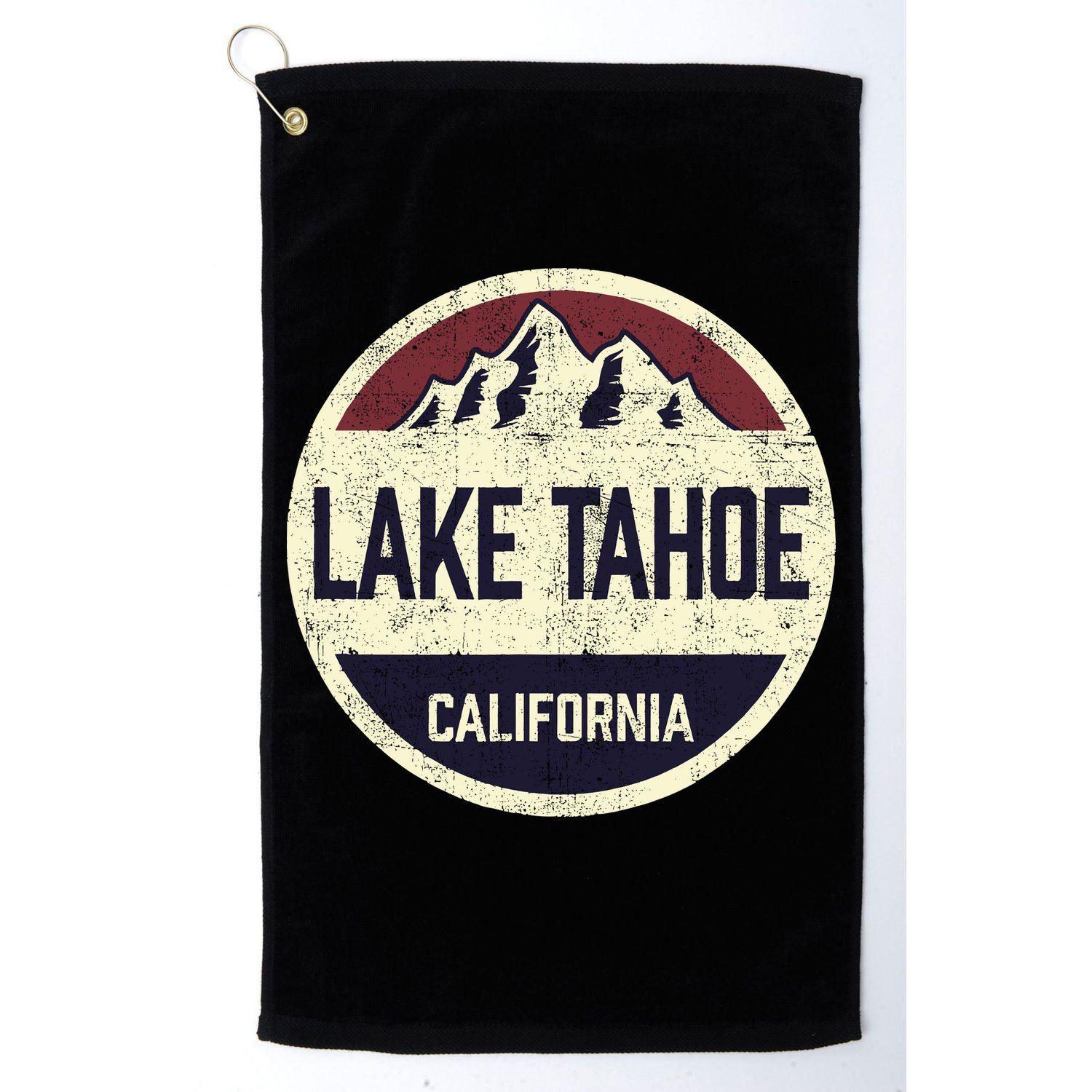 Vintage Retro Lake Tahoe California Mountain Circle Sports Golf Towel