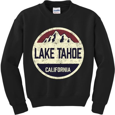 Vintage Retro Lake Tahoe California Mountain Circle Sports Kids Sweatshirt