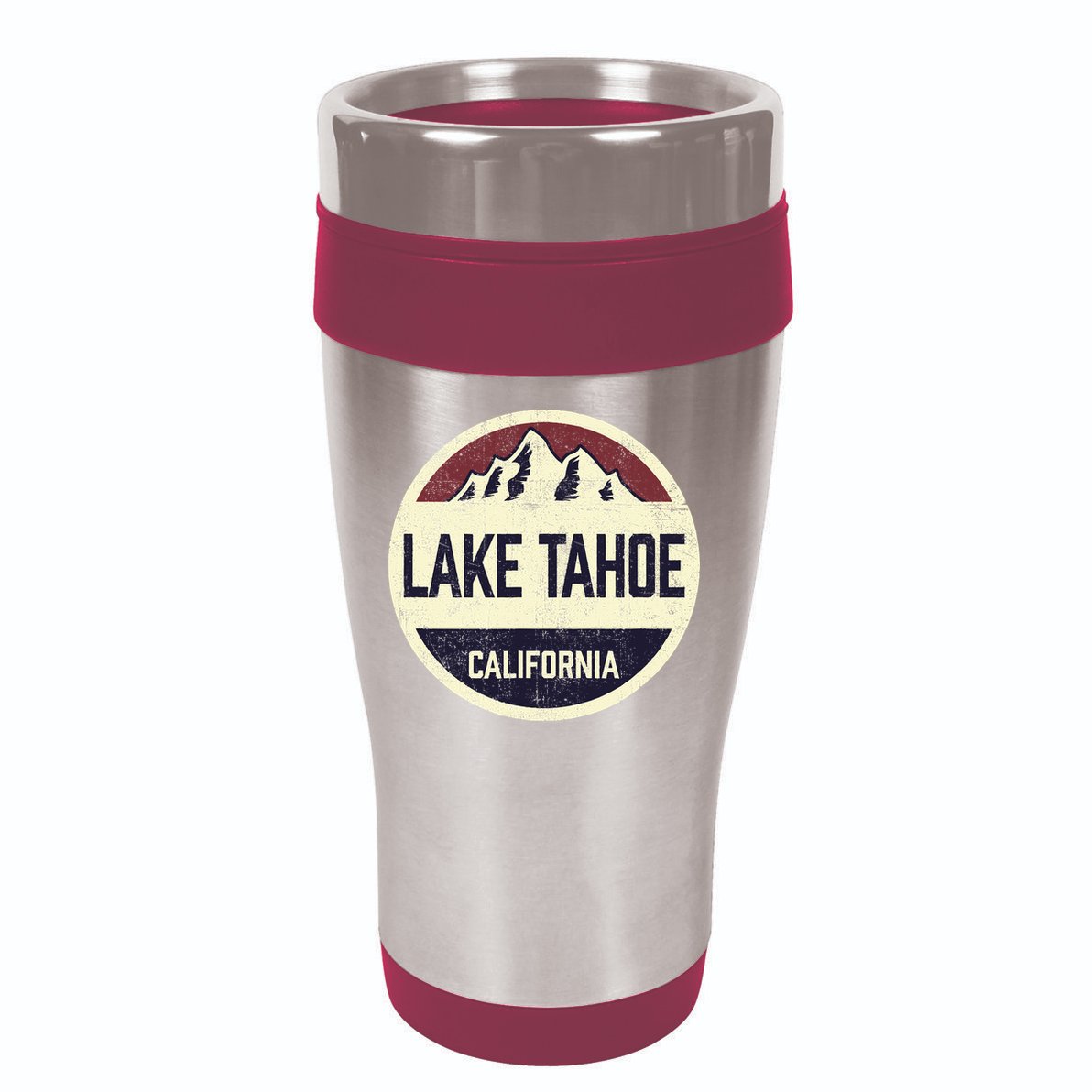 Vintage Retro Lake Tahoe California Mountain Circle Sports 16oz Travel Tumbler
