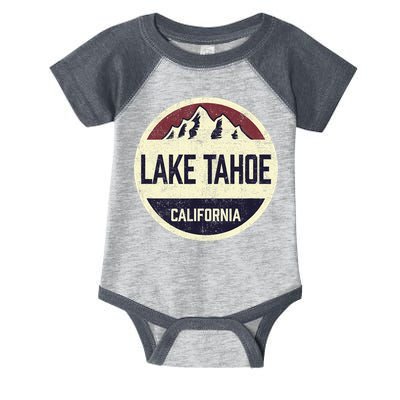Vintage Retro Lake Tahoe California Mountain Circle Sports Infant Baby Jersey Bodysuit