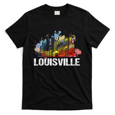 Vintage Retro Louisville Kentucky Skyline Gift T-Shirt