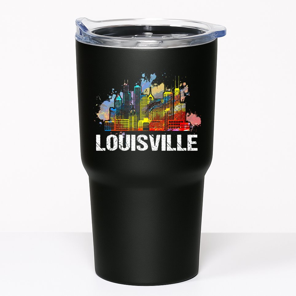 Vintage Retro Louisville Kentucky Skyline Gift Tumbler