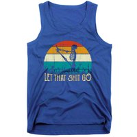 Vintage Retro Let That Shit Go Funny Skeleton Yoga Costume Gift Tank Top