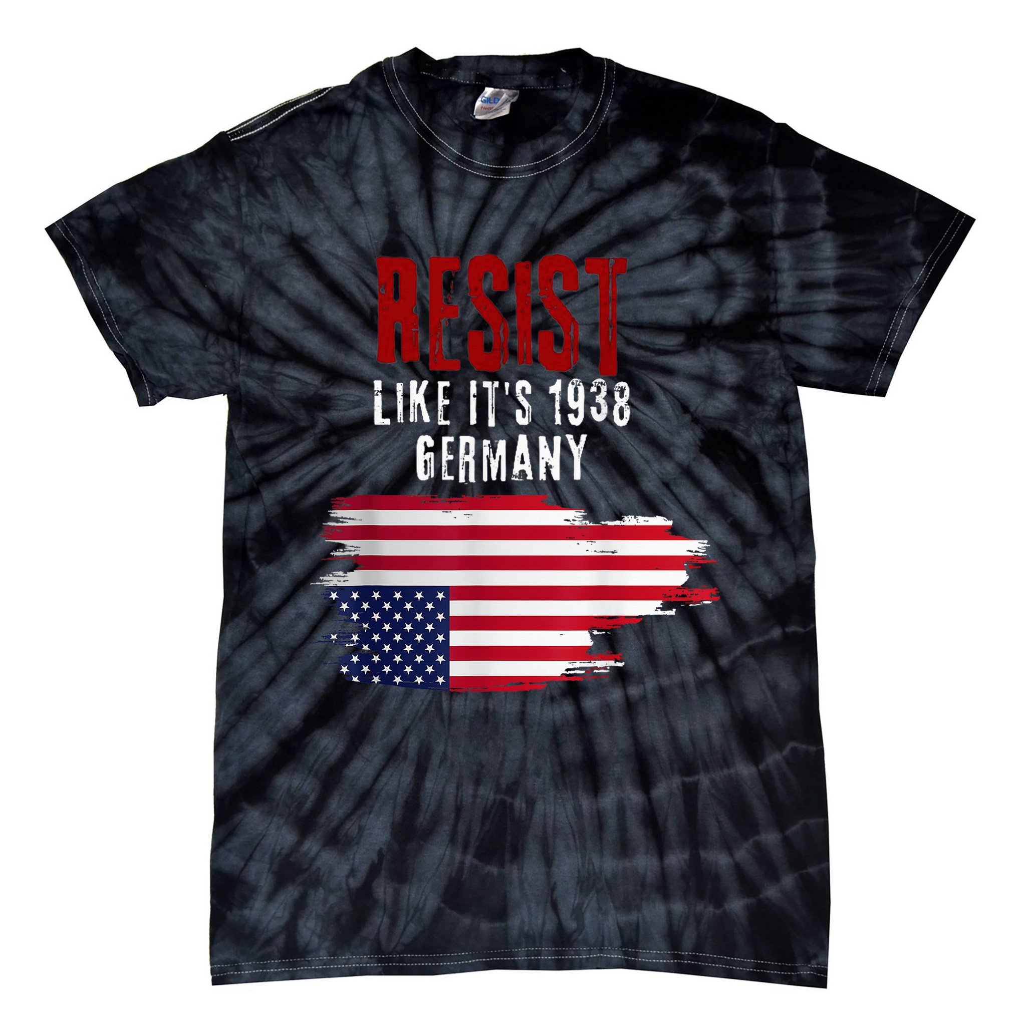 Vintage Resist Like It'S 1938 Germany Flag Tie-Dye T-Shirt