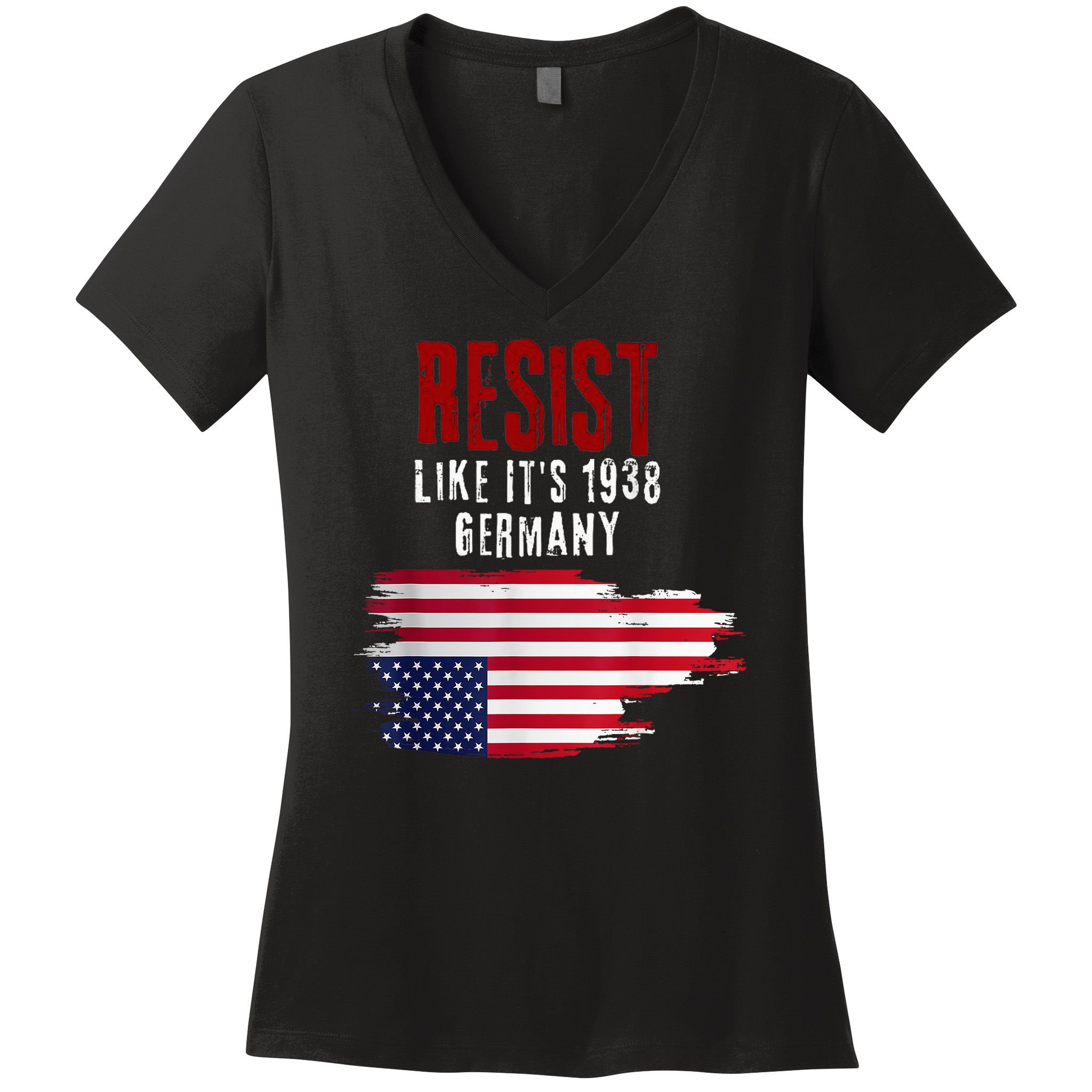 Vintage Resist Like It'S 1938 Germany Flag Women's V-Neck T-Shirt