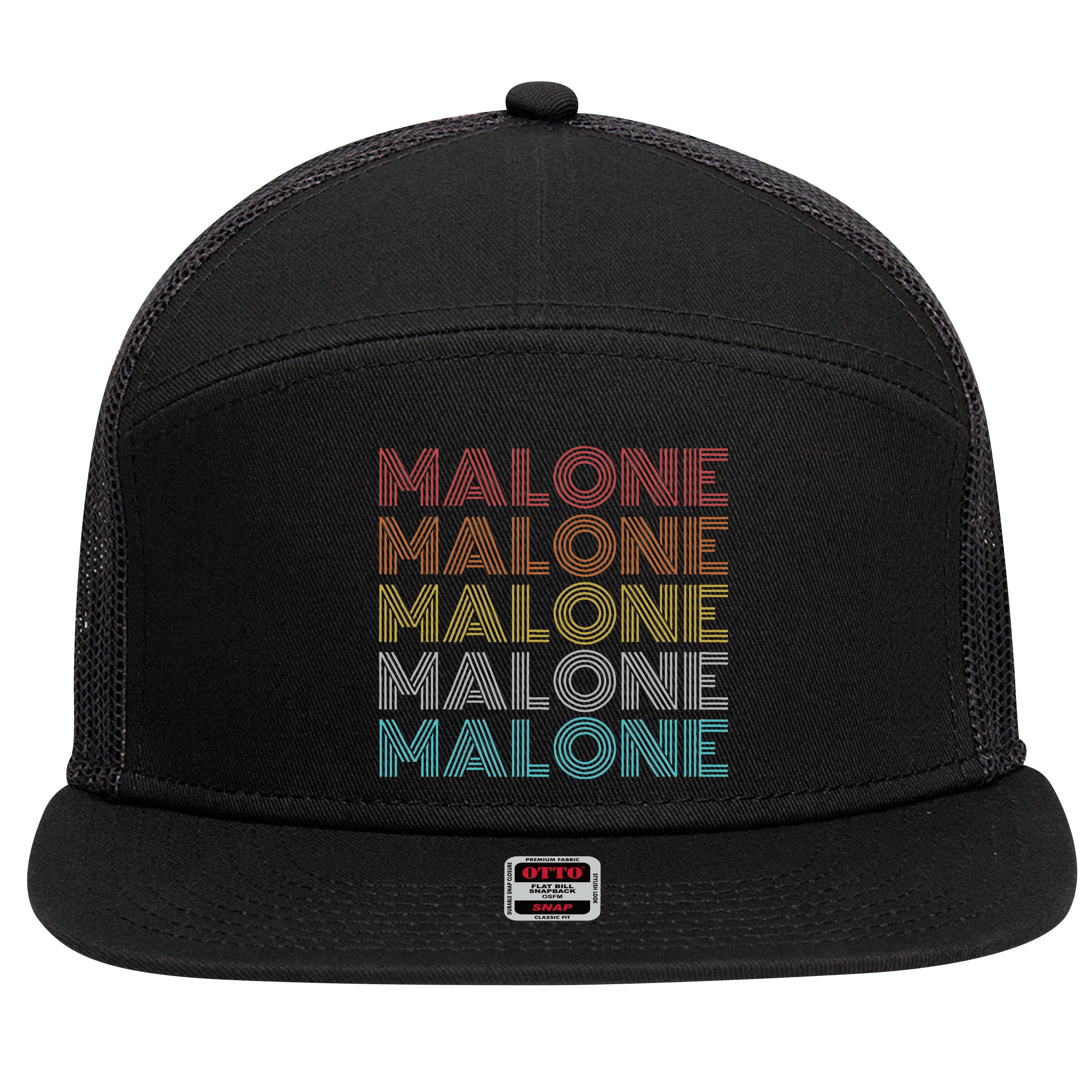Vintage Retro Malone 7 Panel Mesh Trucker Snapback Hat