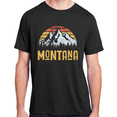 Vintage Retro Mt Montana Us Mountain State Adult ChromaSoft Performance T-Shirt