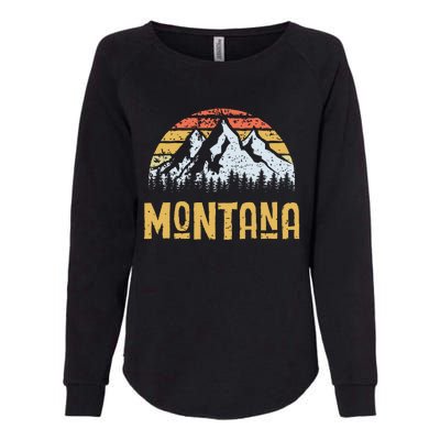 Vintage Retro Mt Montana Us Mountain State Womens California Wash Sweatshirt