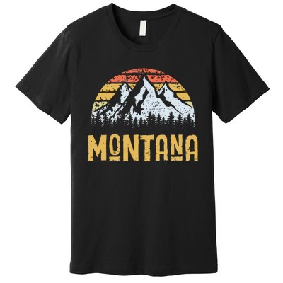 Vintage Retro Mt Montana Us Mountain State Premium T-Shirt