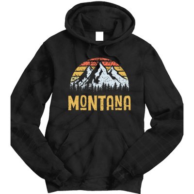 Vintage Retro Mt Montana Us Mountain State Tie Dye Hoodie