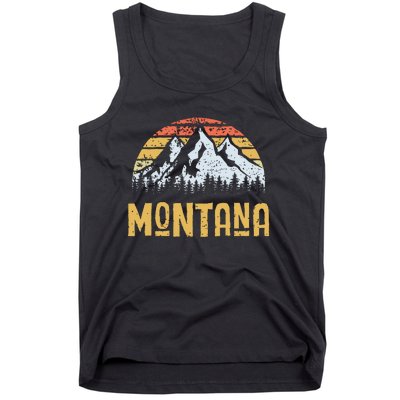 Vintage Retro Mt Montana Us Mountain State Tank Top