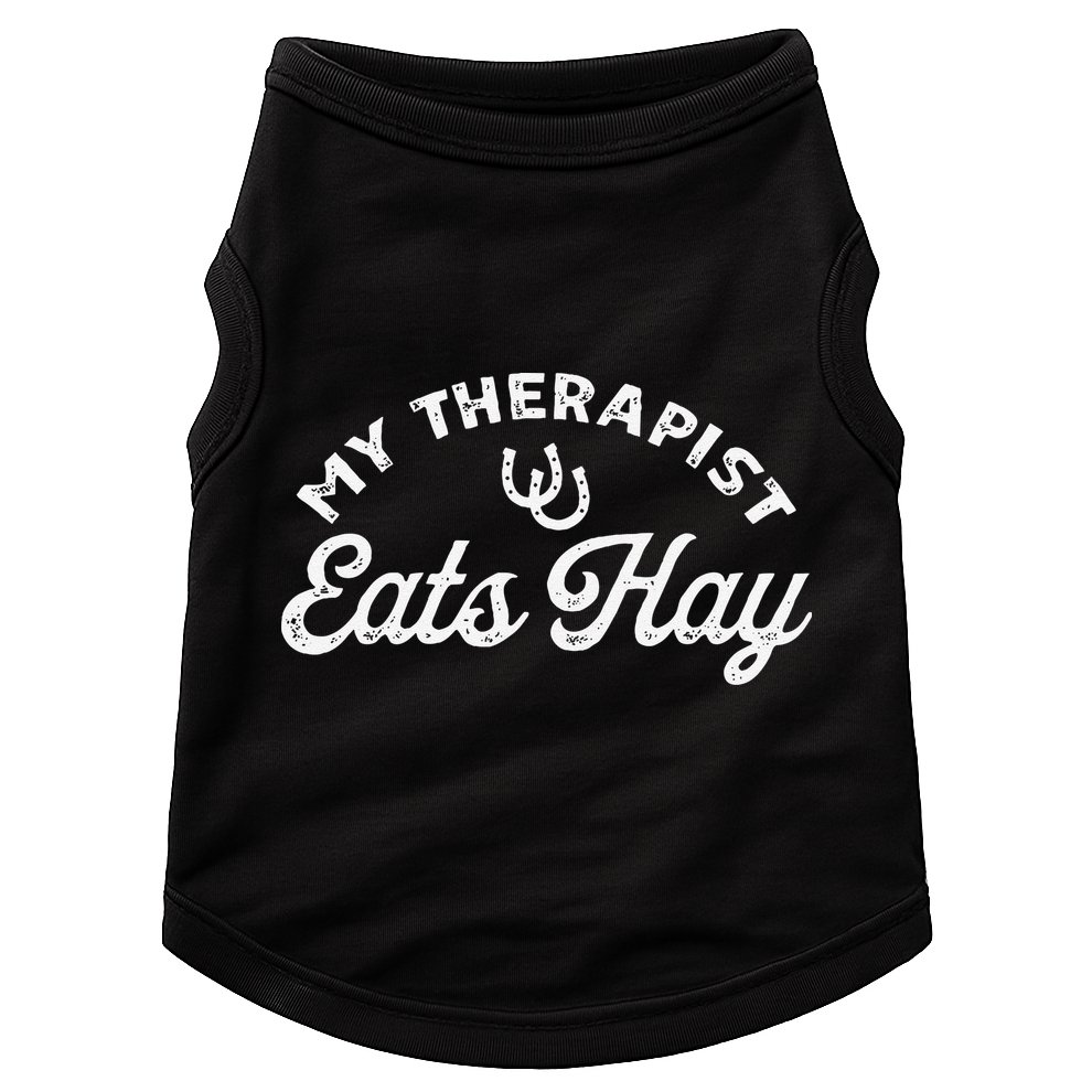 Vintage Retro My Therapist Eats Hay Funny Horse Lover Doggie Tank