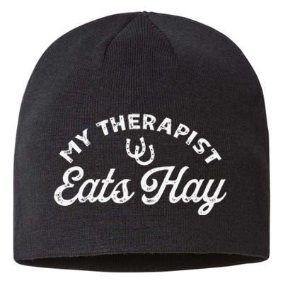 Vintage Retro My Therapist Eats Hay Funny Horse Lover Sustainable Beanie