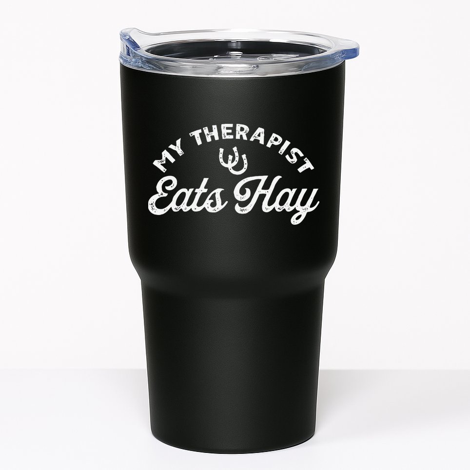 Vintage Retro My Therapist Eats Hay Funny Horse Lover Tumbler