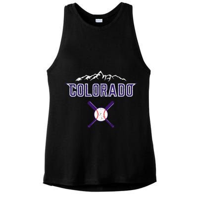Vintage Rocky Mountain Silhouette Colorado Sport Ladies PosiCharge Tri-Blend Wicking Tank