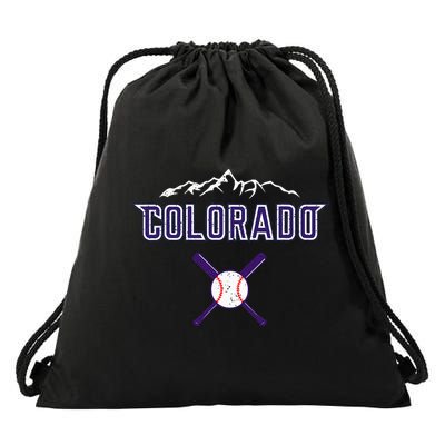 Vintage Rocky Mountain Silhouette Colorado Sport Drawstring Bag
