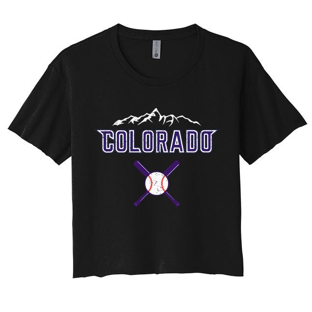 Vintage Rocky Mountain Silhouette Colorado Sport Crop Top