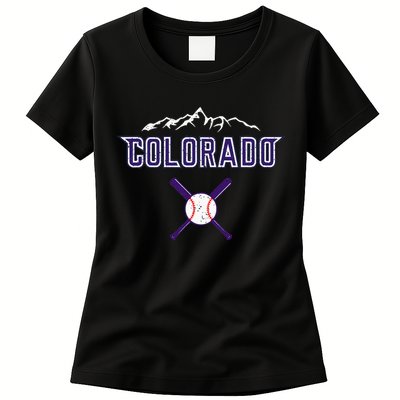 Vintage Rocky Mountain Silhouette Colorado Sport Womens T-Shirt