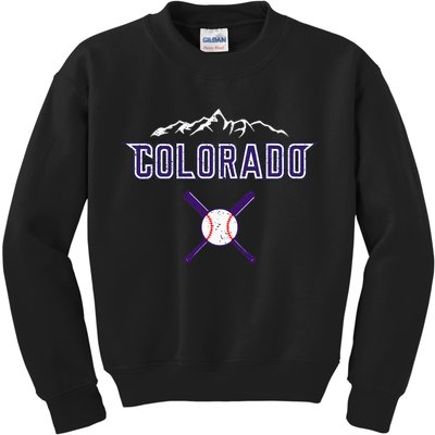Vintage Rocky Mountain Silhouette Colorado Sport Kids Sweatshirt
