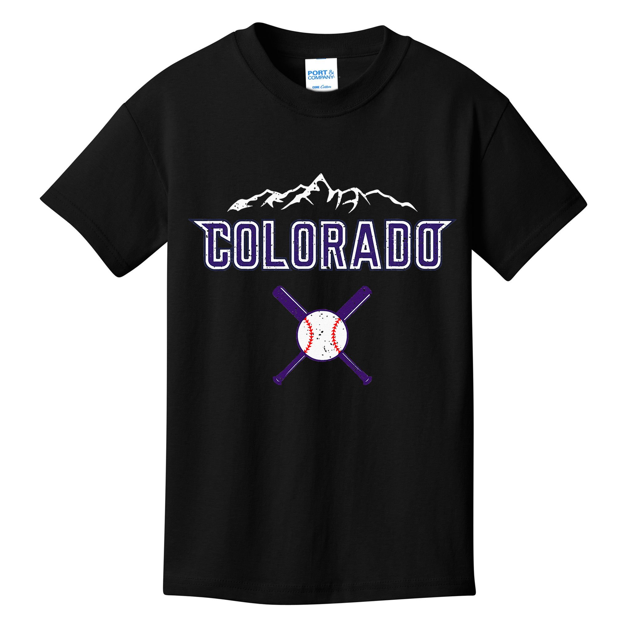 Vintage Rocky Mountain Silhouette Colorado Sport Kids T-Shirt