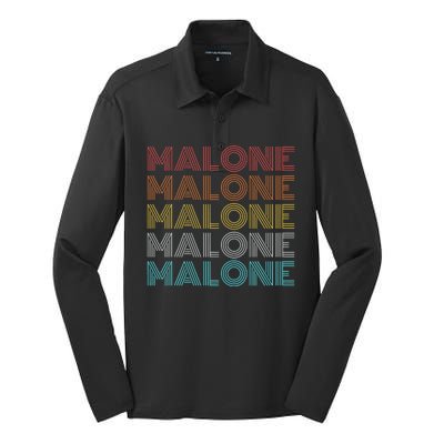 Vintage Retro Malone Silk Touch Performance Long Sleeve Polo