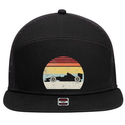 Vintage Retro Mechanic Sport Formula Race Car 7 Panel Mesh Trucker Snapback Hat