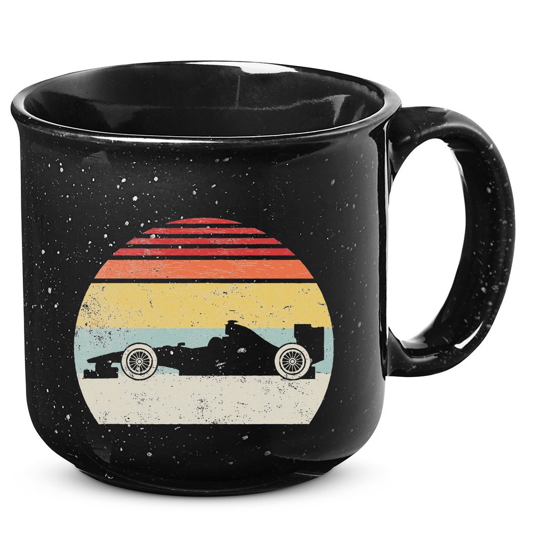 Vintage Retro Mechanic Sport Formula Race Car 15oz Campfire Ceramic Mug