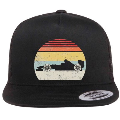 Vintage Retro Mechanic Sport Formula Race Car Flatbill Hat